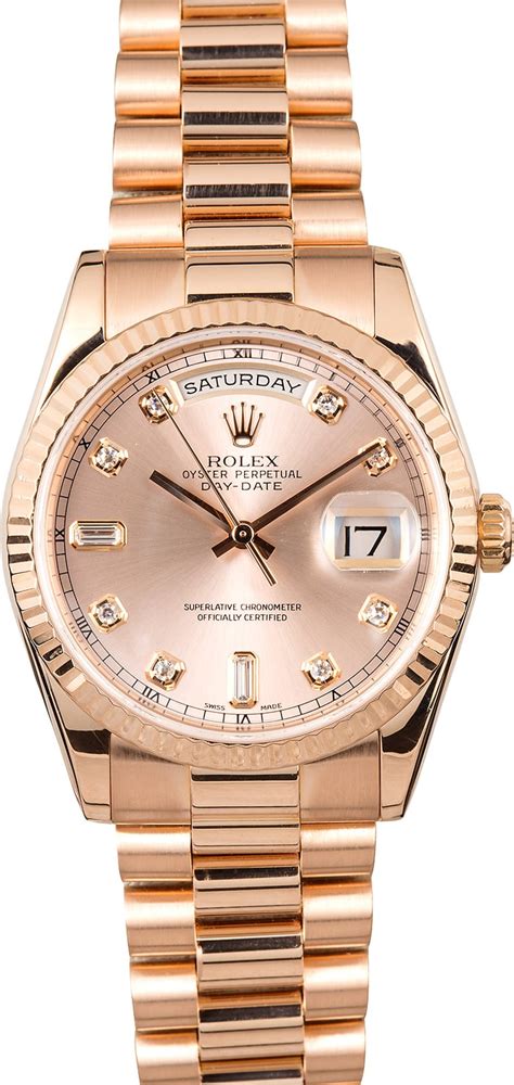 rolex day date rose gold mit president armband|Rolex Day-Date watches.